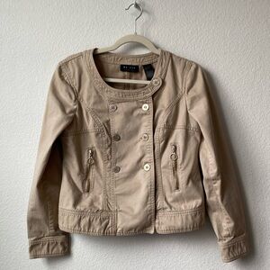 Liz Claiborne Cropped Khaki Military Jacket